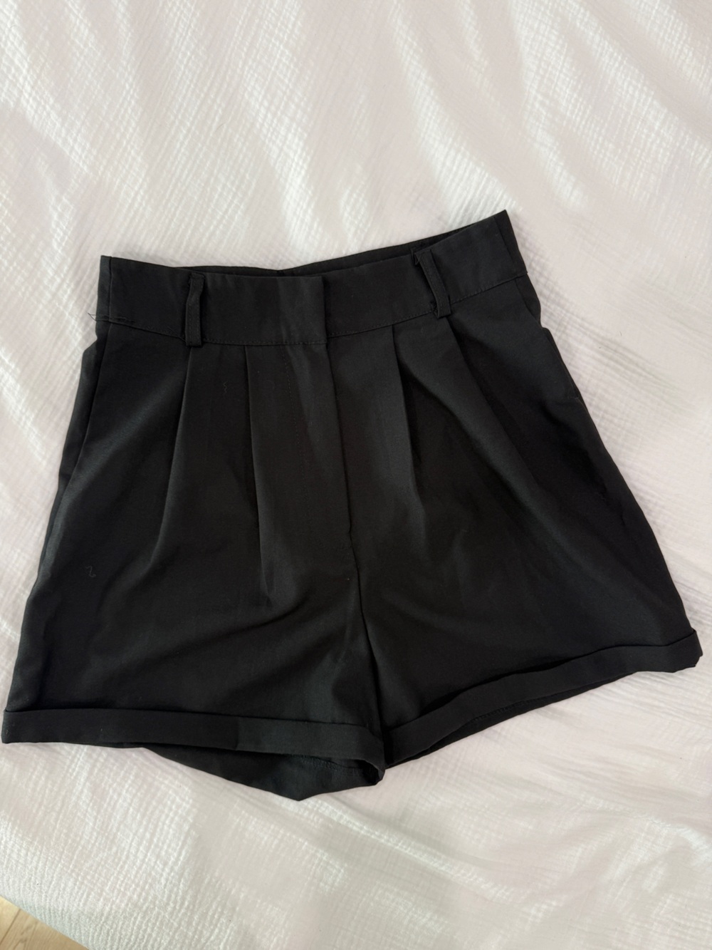 Nasty Gal Black Tailored Pleat-Front Shorts